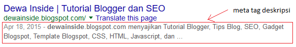 meta tag deskripsi meta tag deskripsi