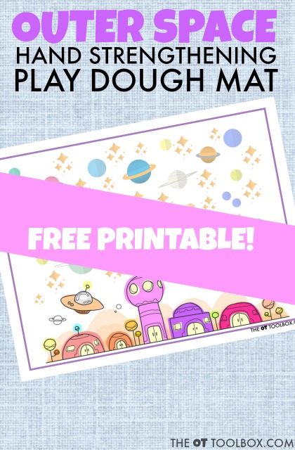 Outer space play dough mat for fine motor strengthening Outer space play dough mat for fine motor strengthening