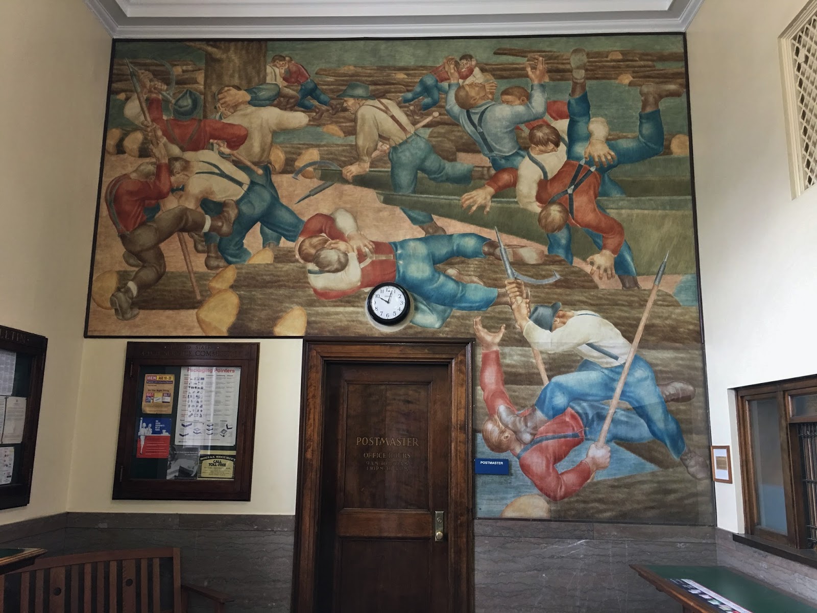 Nomadic Newfies Reedsburg and Park Falls Post Office Murals