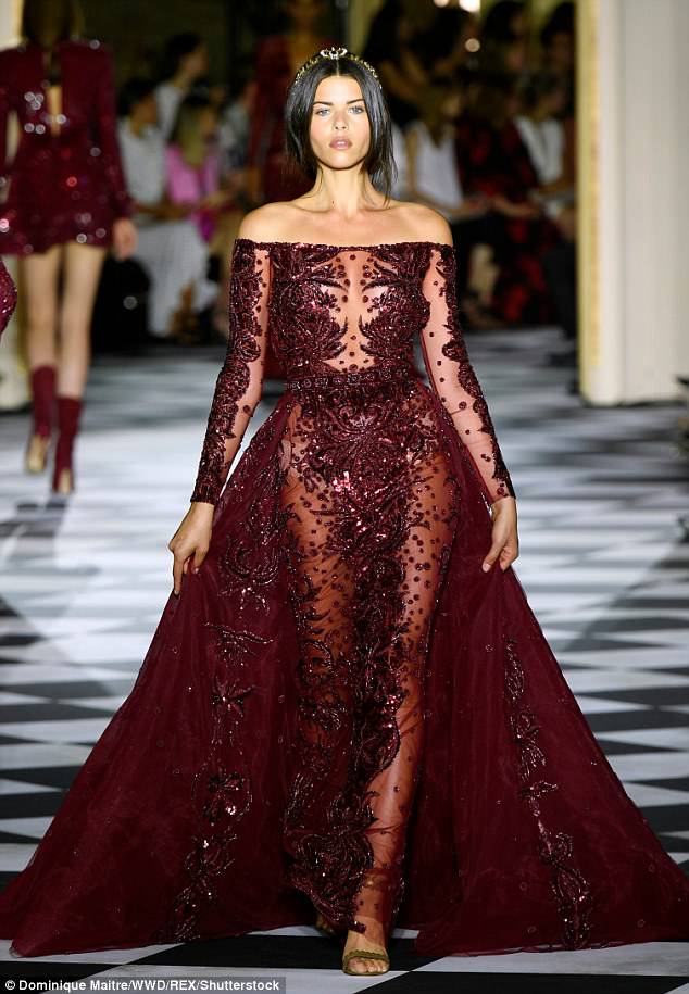 Georgia Fowler is a sheer delight for the Zuhair Murad Couture Show