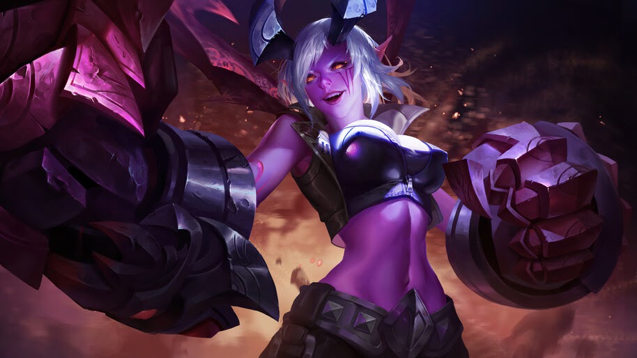 Vi, LoL, Demon, Girl, Art, 4K, #7.1541