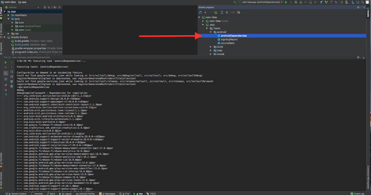 How to use gradle to find dependency tree