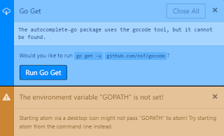 Setting GOPATH In Windows for Atom Editor