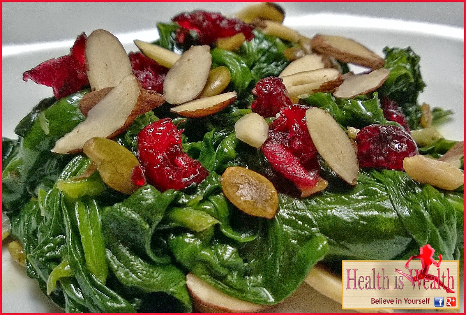 Strong and Beyond Hot Spinach and Kale Salad
