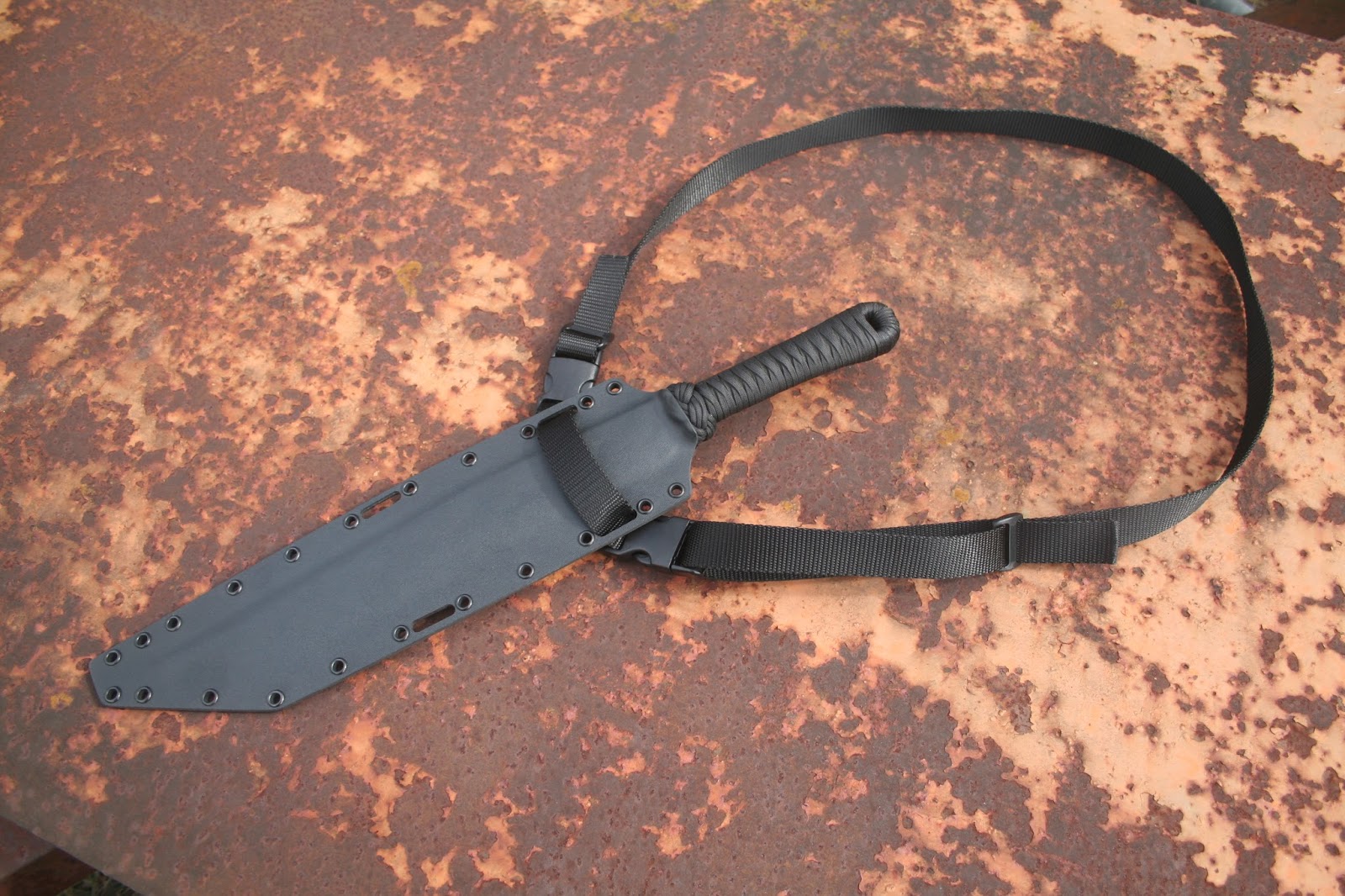 Helm Enterprises, Forging Division: Carry rig for test mule camp knife