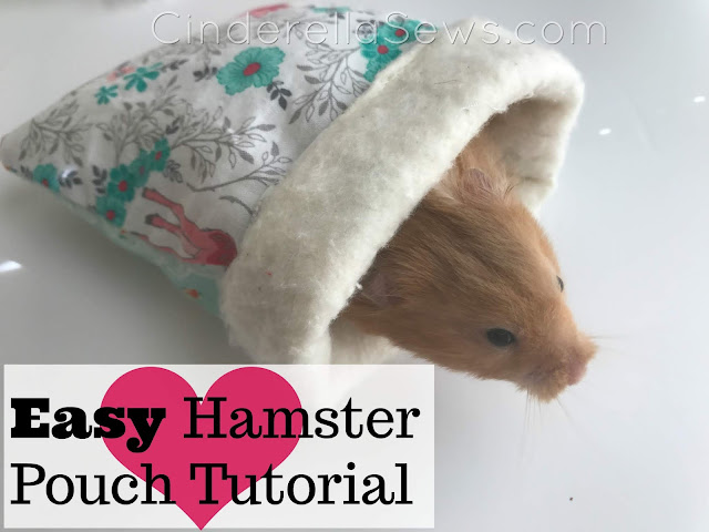 Beginner Sewing Tutorial - Easy Hamster Bed Pouch is a 15 sewing minute project perfect for your fur baby! 