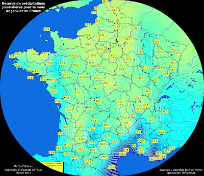 carte précipitations janvier française