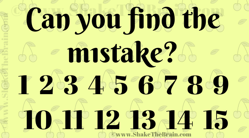 Find The Mistake Picture Puzzle Shake The Brain