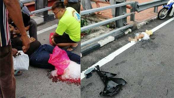 Penunggang Y15ZR putus kaki