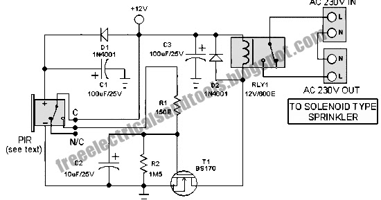 Free Schematic Diagram: Motion Sensor Switch Circuit for Alarm