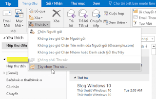 Cách cấu hình chặn hoặc xóa thư rác trong Outlook
