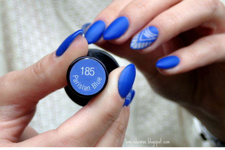 cosmetics zone 185 parisian blue zdobienie na hybrydzie