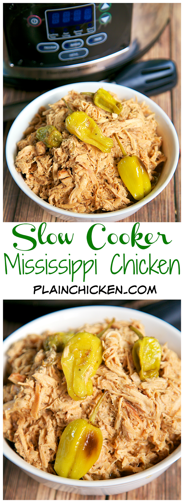Slow Cooker Mississippi Chicken Plain Chicken