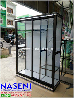  NASENI ALUMINIUM DAN KACA LEMARI BAJU ALUMINIUM