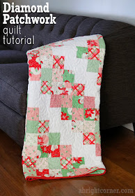 Diamond Patchwork quilt tutorial from Andy of A Bright Corner