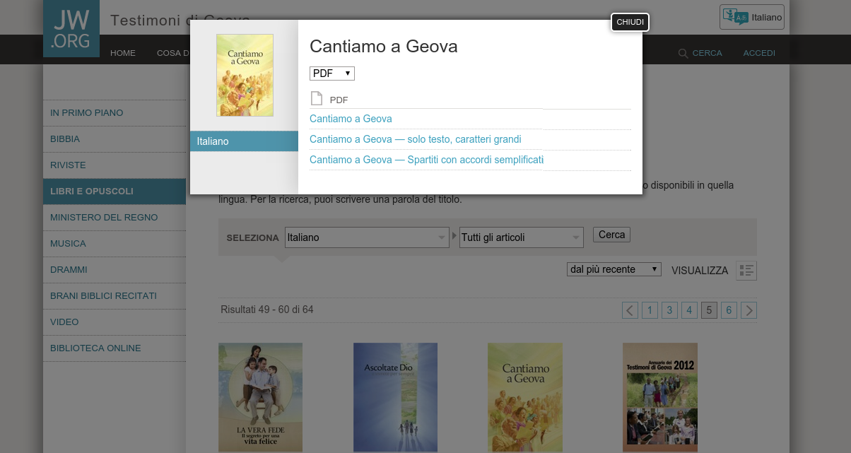 CANTICI DEI TESTIMONI DI GEOVA DA SCARICARE