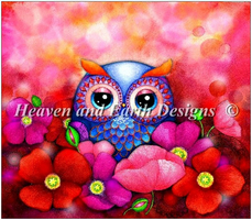 ANK-256 Owl in Poppy Field + PM HAED artwork by Annya Kai " ANK-256 Owl in Poppy Field + PM