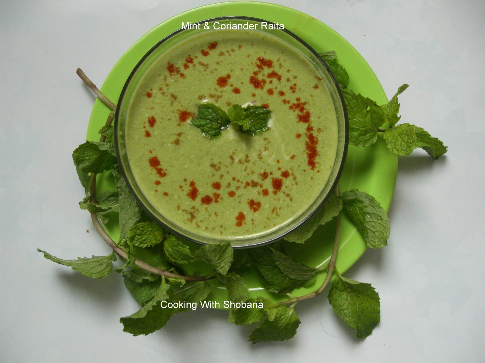 Cooking With Shobana MINT & CORIANDER RAITA