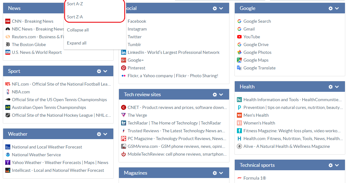 Bookmark Ninja New Feature Alphabetical Sorting of Categories