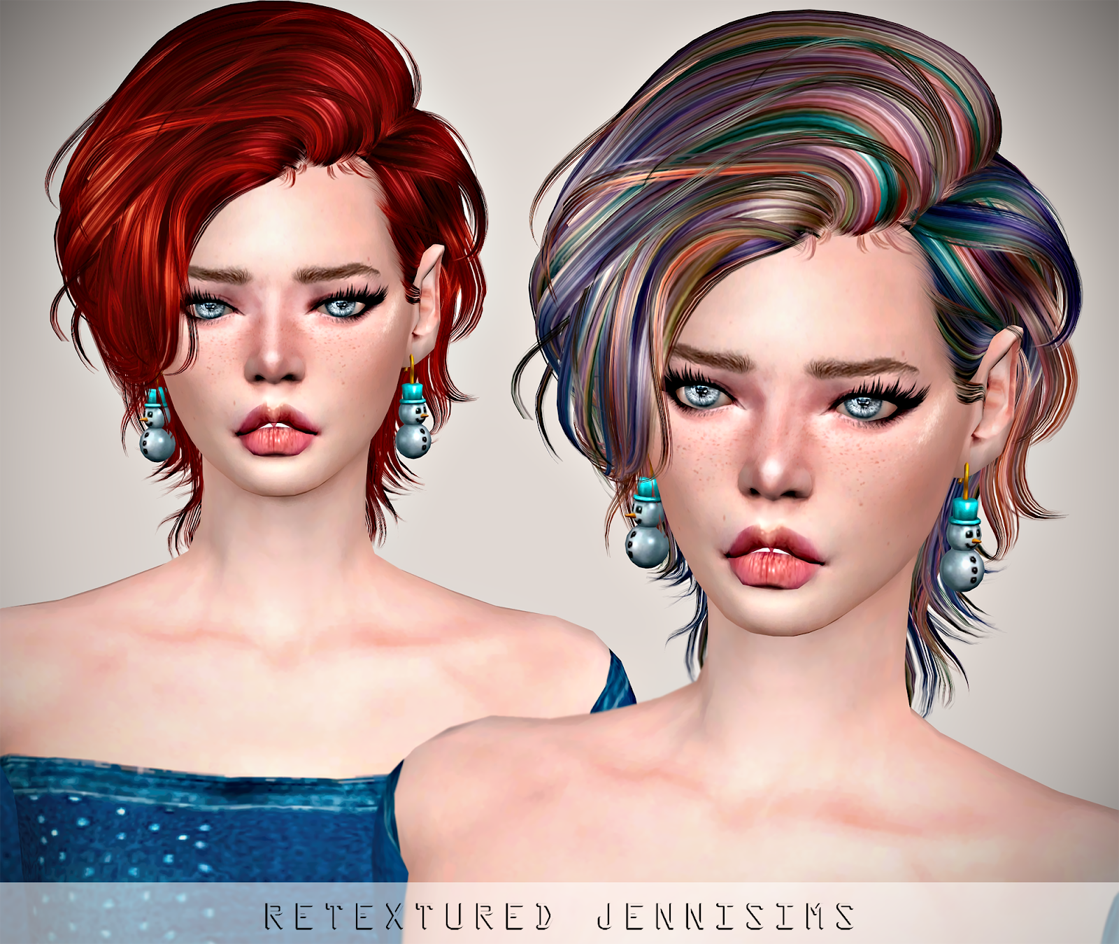 Downloads Sims 4newsea Rough Sketch Hair Retexture Male Female