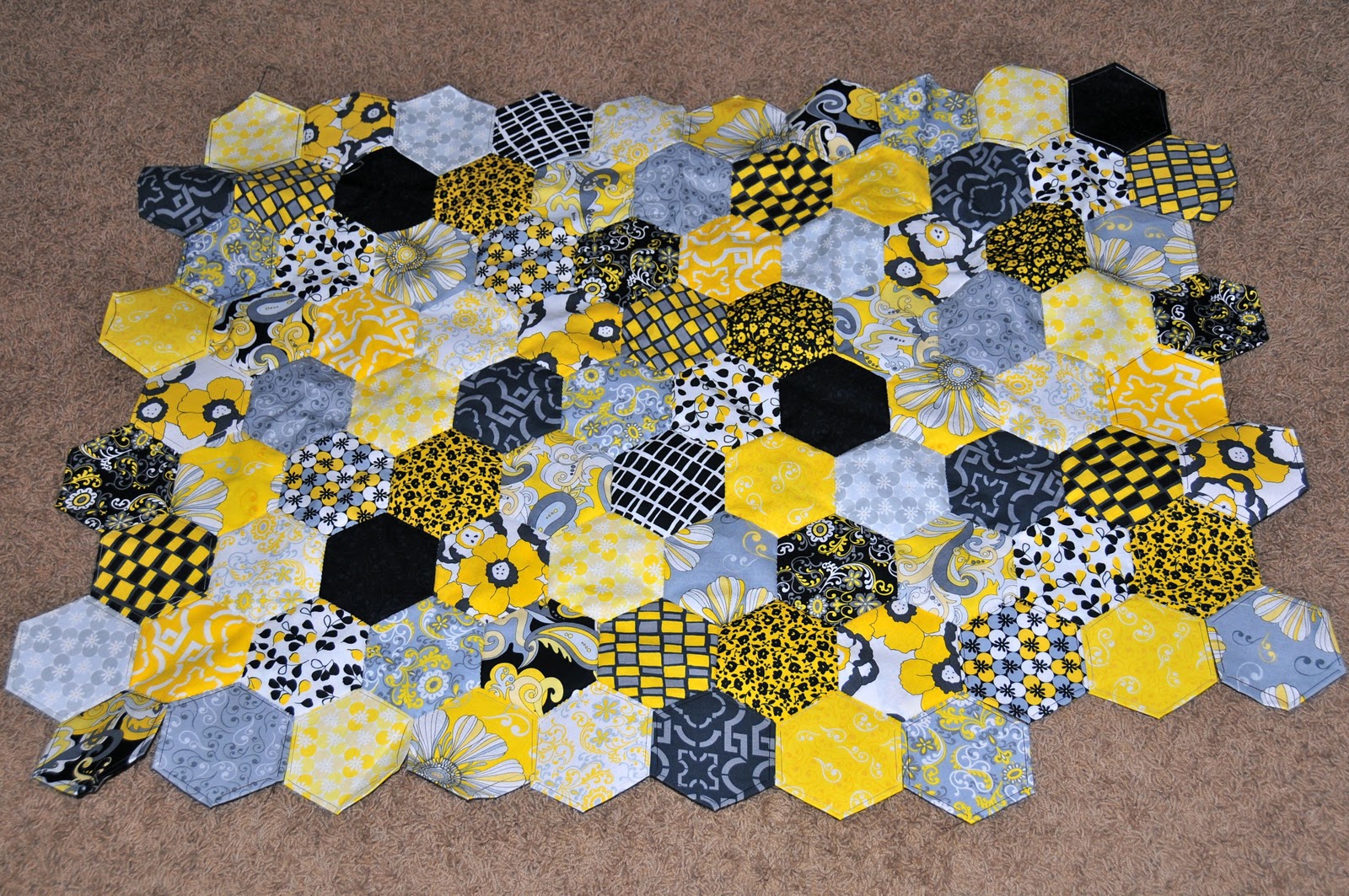 Hexagon Alley: So Far - Hexagon Doll Quilt