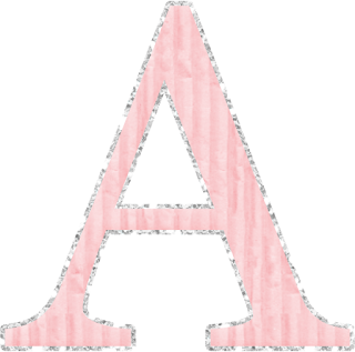 Abecedario Rosa con Orilla de Glitter Plateado. Pink Alphabet with Silver Glitter.