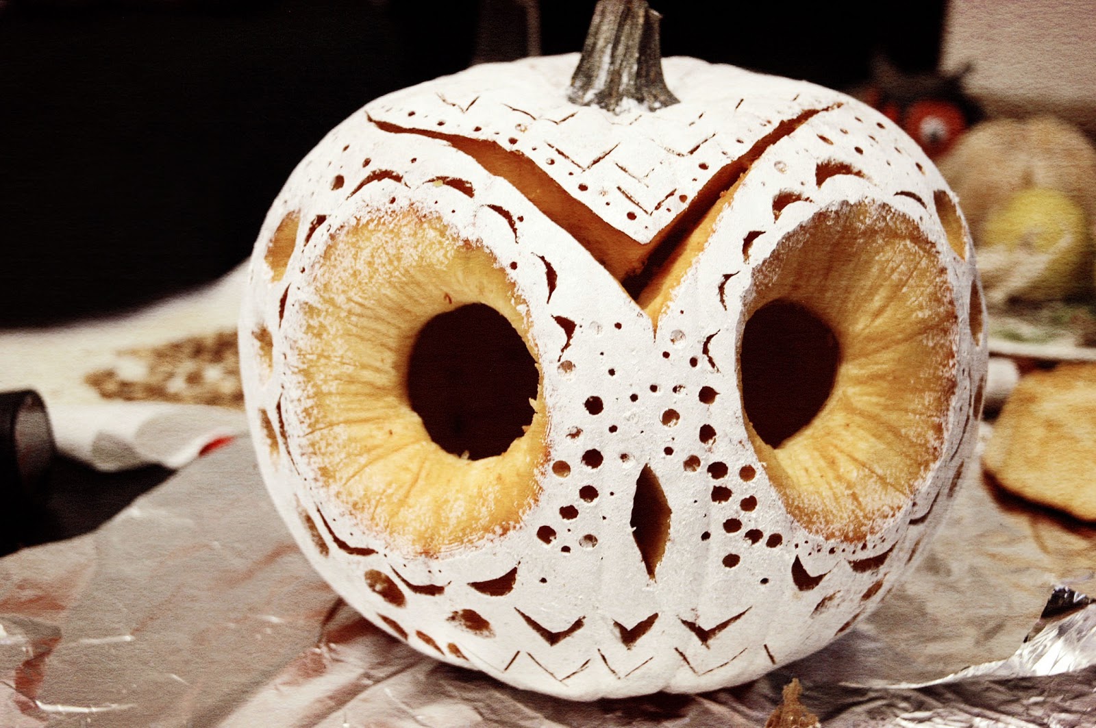 Our Little Burrow: My very 1st DIY: Decorative Owl Pumpkin