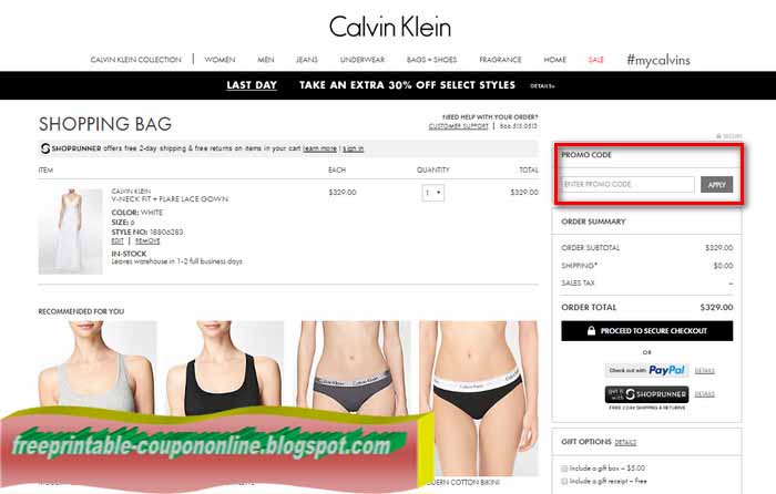 Calvin klein coupon code