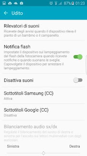 impostazioni flash fotocamera notifiche Samsung Galaxy J3