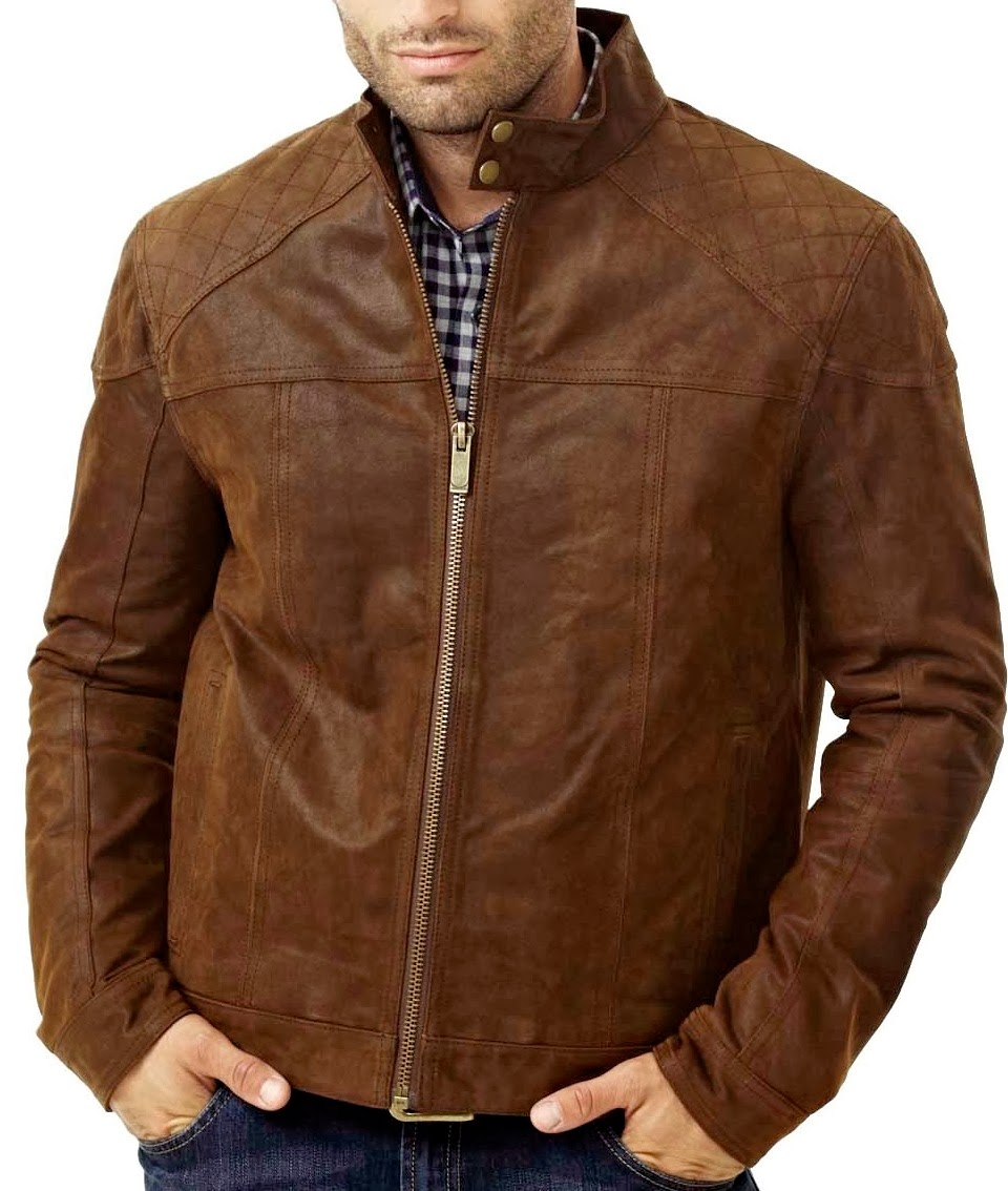 Style # 4860 Cow Leather Nubuck Finished Mens Jacket (Front)