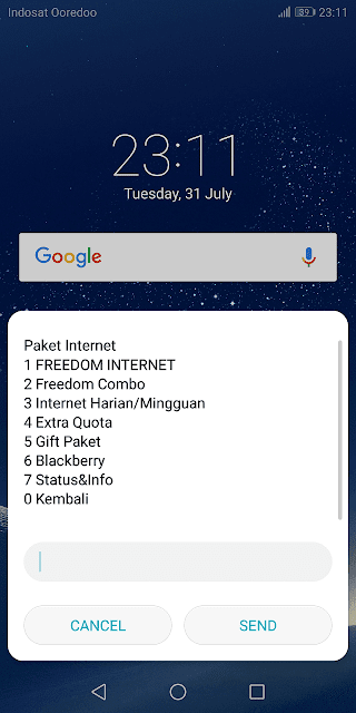 Ada 4 jenis paket internet yang disediakan Indosat