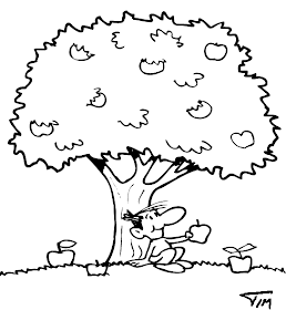Árvore para colorir - Homem deitado