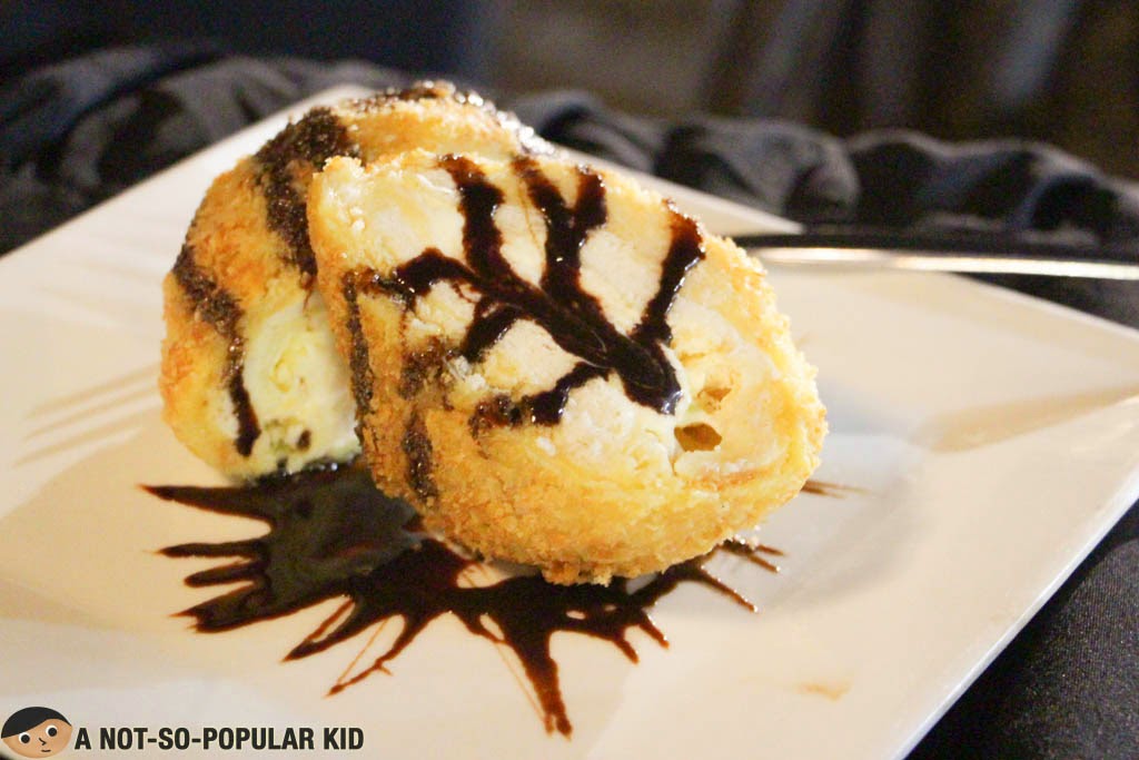 Fried ice cream in bread batter of Seafood Island