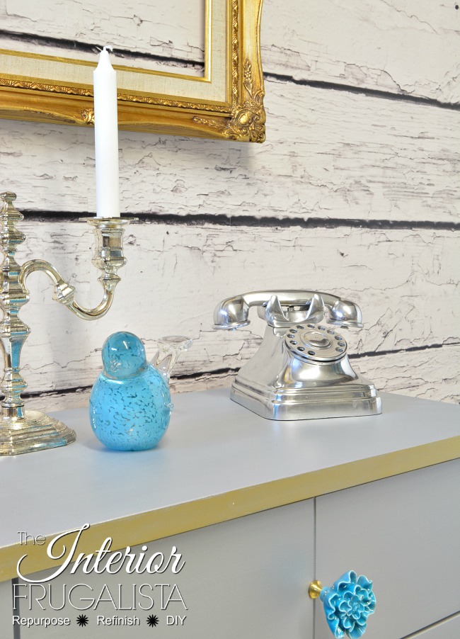 Accessorizing a Metallic Night Stand Makeover