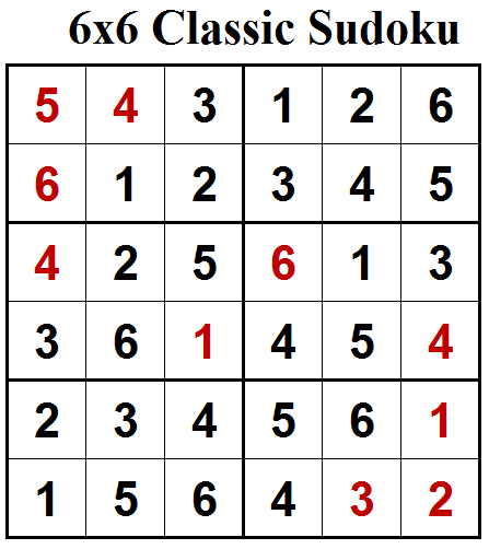 Mini Classic Sudoku Mini Sudoku Series 70 Solution