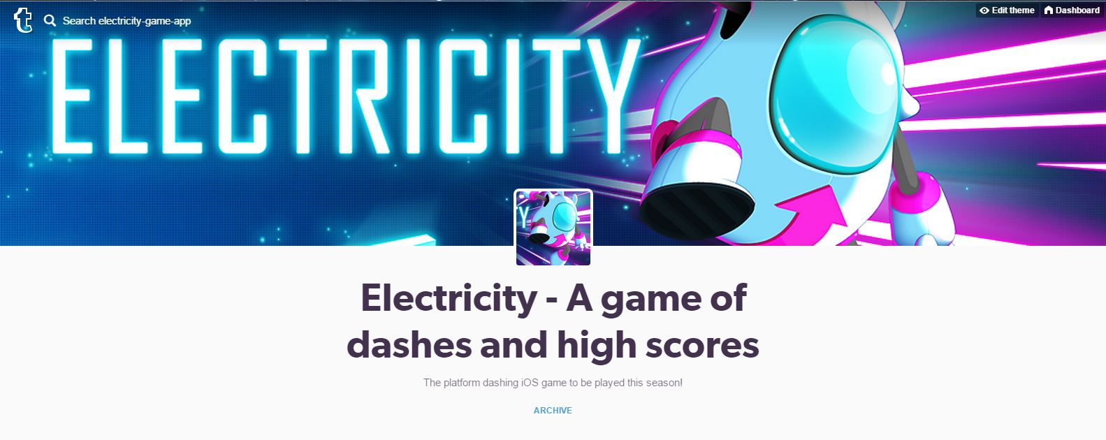 Electricity App Electricity A game of dashes and high scores