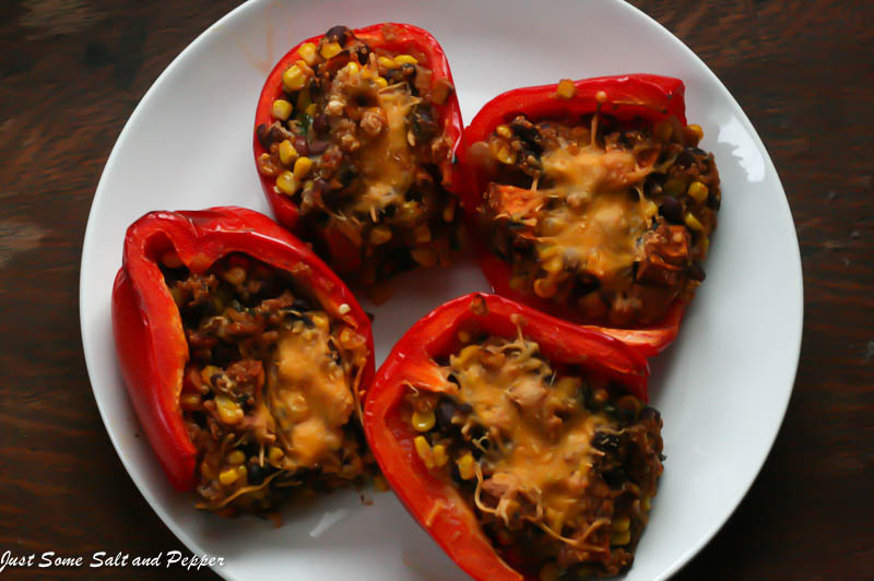 Just Some Salt and Pepper: Black Bean, Corn, and Quinoa Stuffed Peppers