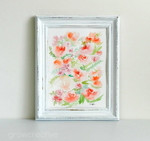 Original Watercolor Flower Painting: "Peaches and Pink" by Elise Engh