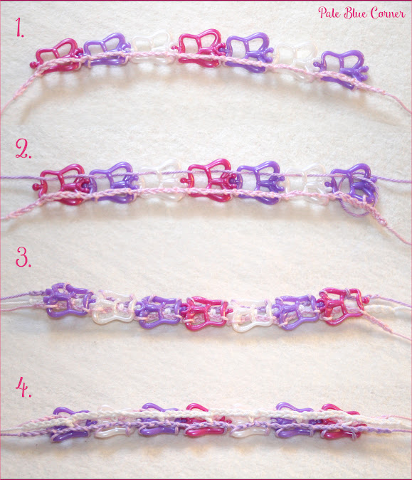 Crochet Bracelet with Butterflies