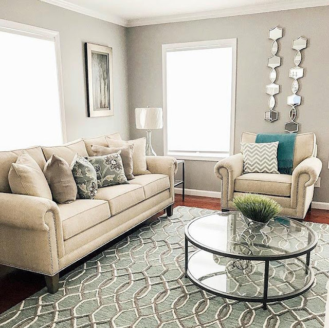 The Yellow Cape Cod: Gray Teal Transitional Living Room with Progress Pics