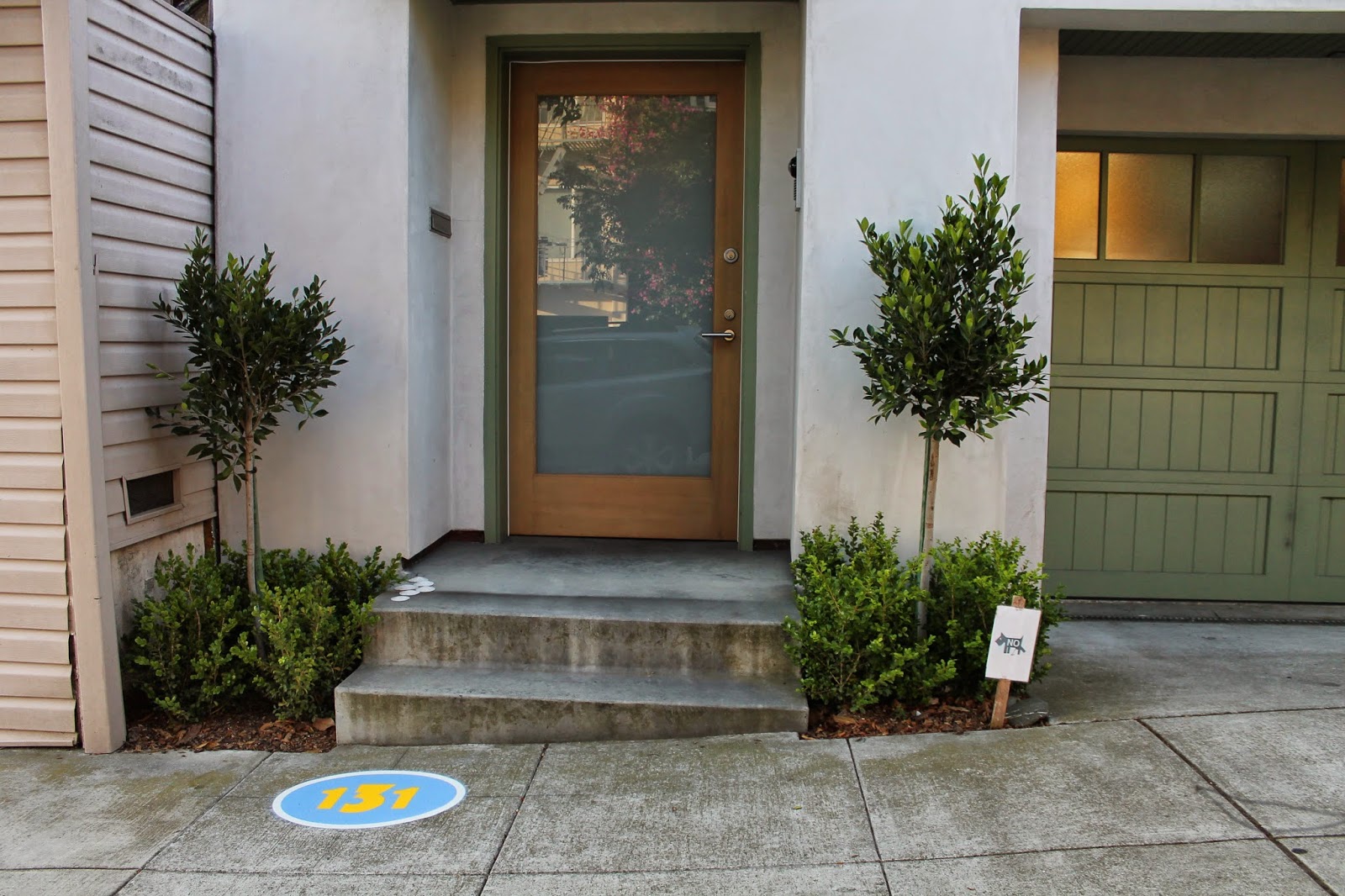 The Shingled House Spray Painted Sidewalk Street Numbers
