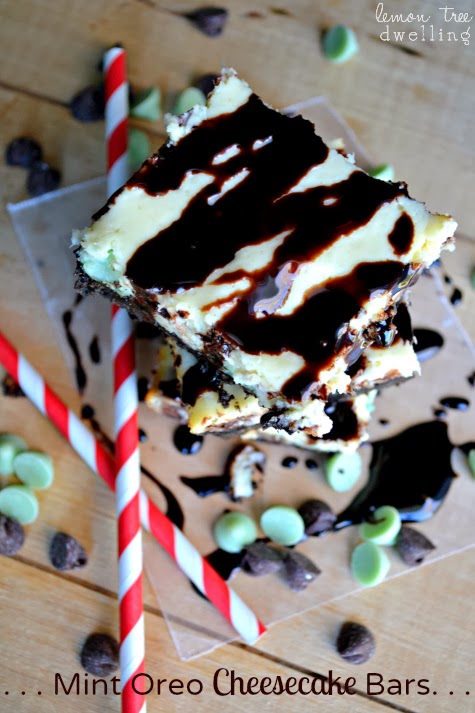 Mint Oreo Cheesecake Bars - the perfect holiday treat!!