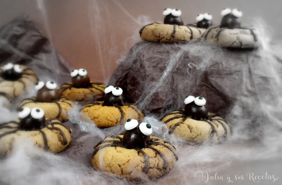 Galletas araña para halloween. Julia y sus recetas