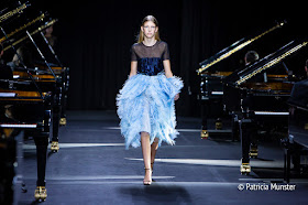 Light blue feather skirt by David Laport SS2019