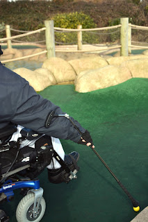 The golf ball collector in action The golf ball collector in action