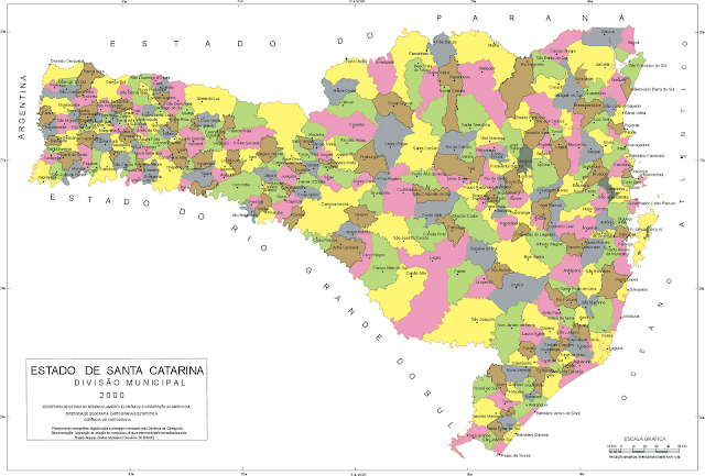 Mapa dos municípios de Santa Catarina