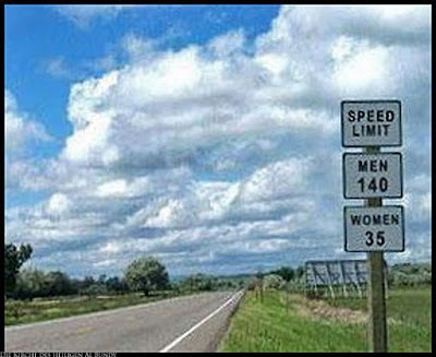 Lustige Schilder - Geschwindigkeitsbegrenzung Mann Frau witzig