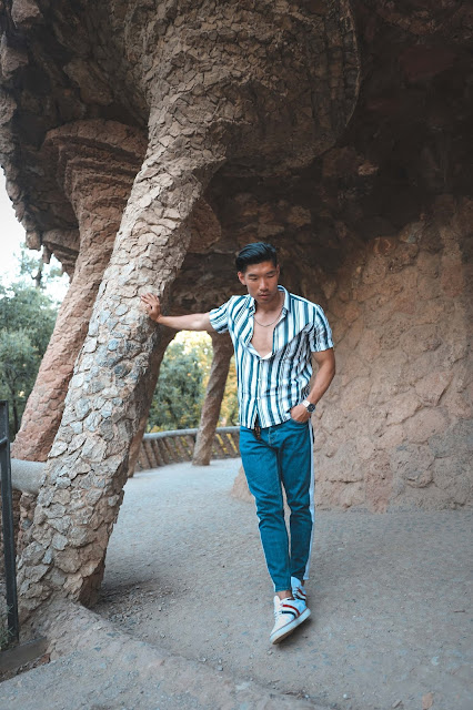 Summer Outfit - Wearing Stripes in Barcelona