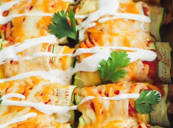 Low Carb & Gluten Free Chicken Zucchini Enchilada Low Carb & Gluten Free Chicken Zucchini Enchilada