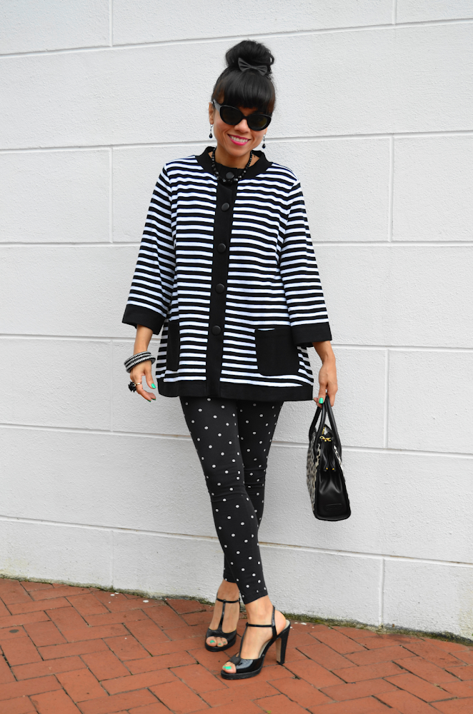 Mixed patterns outfit